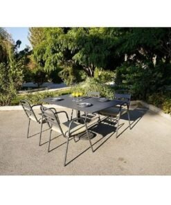 Alternative view of Milan Outdoor Set-90×90×74CM-Gray fram/Beige cushion- 1 Year