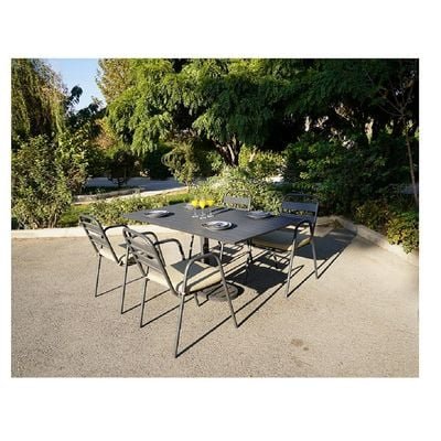Milan Outdoor Set-90×90×74CM-Gray fram/Beige cushion- 1 Year - Image 2