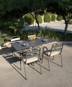 Milan Outdoor Set-90×90×74CM-Gray fram/Beige cushion- 1 Year - Image 5