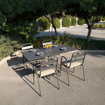 Milan Outdoor Set-90×90×74CM-Gray fram/Beige cushion- 1 Year - Image 5