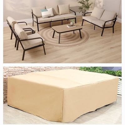 Outdoor Protection Cover for Ivory Sofa Set - 7 Seater - L280 x W240 x H80cm - Beige - Image 3