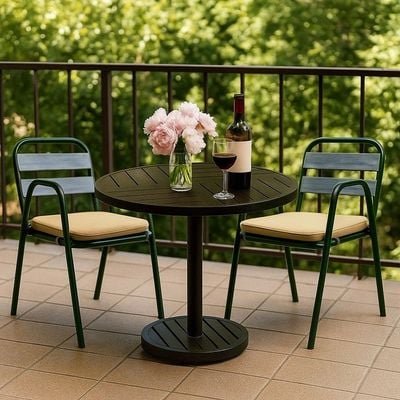 Schondor-Outdoor-Balcony set- Millan- 002-Black Frame-Beige cushion - Image 2