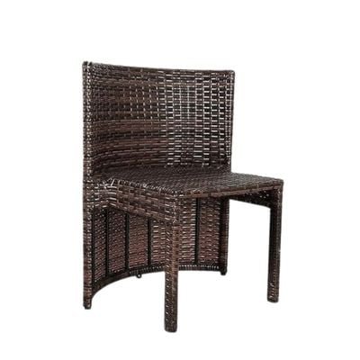 Kustom Deco 3-Piece Patio Bistro Set, Woven Rattan Furniture with Round Glass Table, 2 Cushioned Chairs, Brown L65 x W65 x H75 - Brown - Image 2