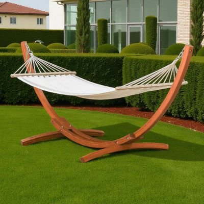 Premium Wooden Hammock with Solid Wooden Stand – Perfect for Outdoor Relaxation - Image 2