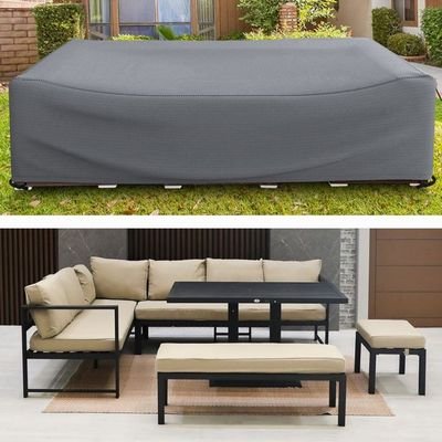 Protection Cover for Arial 9-Seater Outdoor Sofa - L210 x W255 x H80cm - Grey - Image 2