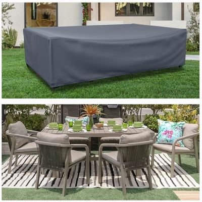 6-Seater Anna Outdoor Dining Set Protection Cover - L270xW170xH80cm - Grey - Image 2