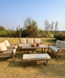 Alternative view of Premium Champagne Outdoor Rope-Design Sofa Set – Elegant, Durable & Perfect for Modern Gardens