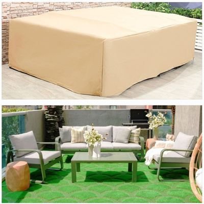 Protection Cover for Olivero 5-Seater Outdoor Sofa - L300 x W180 x H75cm - Beige - Image 2