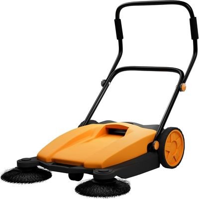Walk-Behind Outdoor Hand Push Sweeper - 2.66 Gallon Capacity, 27.5" Sweeping width, Sweeps up to 19,000 ft²/Hour, - Image 2