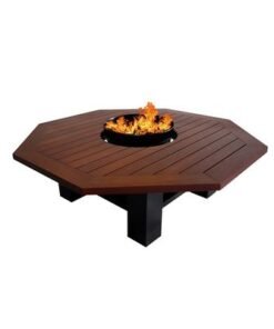 Alternative view of Octagon Fire Pit Table Color Dark Mahogany & Black