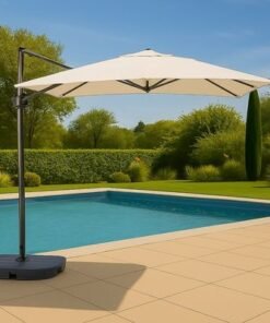 Alternative view of Aluminum & Steel Parasol- Mini Roma turning 360˚-197×48×8-Beige-1 year Warranty