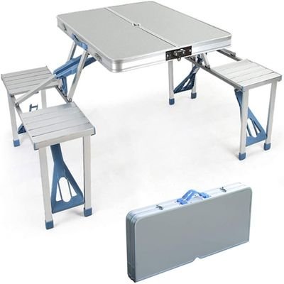 Camping Folding Table Silver - Image 2