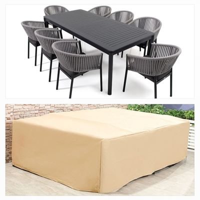8-10 Seater MENA DINING SET Protection Cover - L400xW220xH85cm - Beige - Image 2