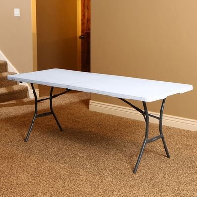 Lifetime 6 Ft Fold-In-Half Table, Rectangle, Residential, White Granite Colour, LFT-80333 - Image 2