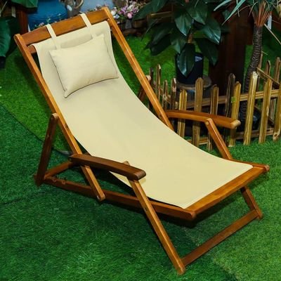 Wooden Relaxing Beach Chair - Image 4