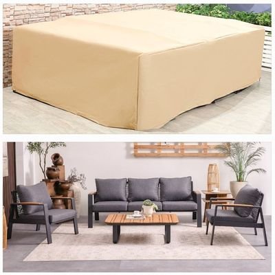 Protection Cover for Baily 5-Seater Outdoor Sofa - L300 x W180 x H75cm - Beige - Image 2