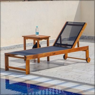 Wooden Relaxing Beach Sunlaunger - Image 2