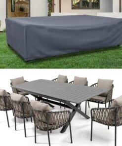 Alternative view of 8-Seater Fillia Outdoor Dining Set Proetction Cover - L330xW180xH80cm - Grey