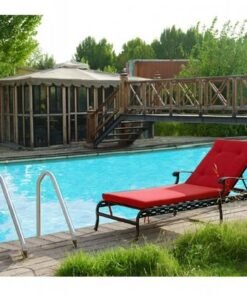 Sun lounger- Philadelphia style-190×70×54CM-Aluminum-Black frame- Red cushion - Image 3