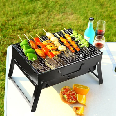Portable Charcoal BBQ Grill Black 20x35x27cm - Image 2