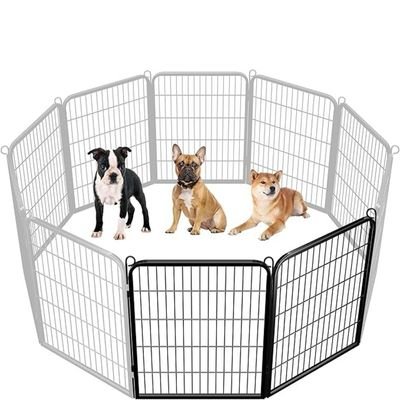 Dog Playpen Indoor Outdoor, Metal Pet Exercise Fence, Multiple Configurable Shapes, Heavy Duty Pen for Dogs (Black, 63x63cm, 2) - Image 3