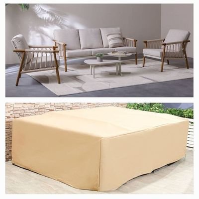 Outdoor Protection Cover for Marva Sofa Set - 5 Seater - L280 x W170 x H80cm - Beige - Image 3