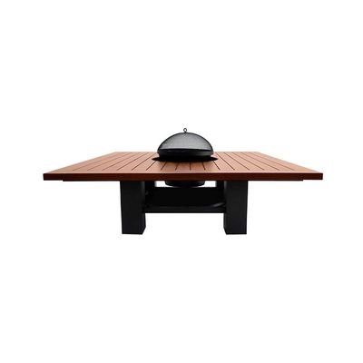 Square Fire Pit Table Color Dark Mahogany & Black - Image 3