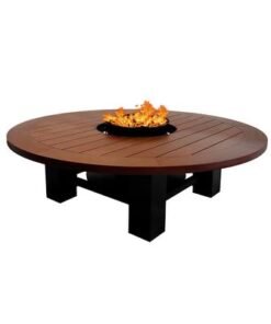 Alternative view of Round Fire Pit Table Color Dark Mahogany & Black