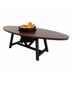Alternative view of Small Oval Fire Pit Table Color Dark Mahogany & Black