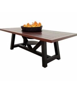 Alternative view of Small Rectangular Fire Pit Table Color Dark Mahogany & Black