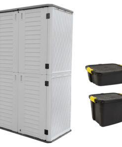 Alternative view of CamelTough Value Combo Pack, Outdoor Vertical Storage Shed 1483 Liters, Garden Shed, With 2 Heavy Duty Outdoor Storage Boxes 42L and 24L, UV and Water Resistant- HTC-COMBO-761