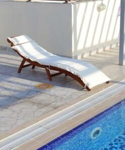 Alternative view of Solid Acacia Wood Sun Lounger