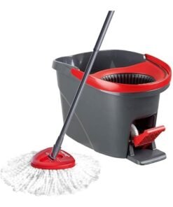 Vileda Easy Wring & Clean spin mop & bucket set with foot pedal, 2-Piece Handle 130 cm Floor mop with spinning wringer, Turbo Refill 100% Microfibre mop head Assorted ‎30.2 x 50 x 29.4 cm