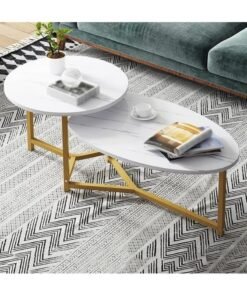 DubaiGallery Round Imitation Luxury Coffee Table Nordic Living Room Tea Table Furniture Modern Combo Cafe Furniture