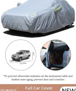 DUNISO Full Car Covers Sunscreen UV Protection Indoor Outdoor Sunscreen Heat Protection DustWind/Water/Weatherproof Anti-Uv Scratch-Resistant Sedan Universal Suit
