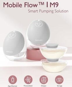Momcozy M9 Breast Pump Hands-Free Mobile Flow, App Discreet Control with Personalized Multi-Modes and 15 Levels, Independent Breastmilk Storage, Wearable M9 Breast Pump 24mm - Image 3