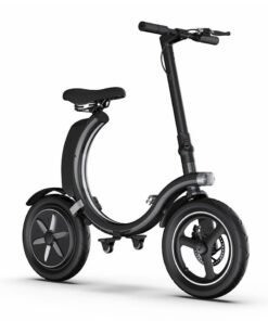 Crony C2 350W Folding E-Bike 14" Hub Motor, 36V Battery escooter, Max 40KMm/H Speed Bicycle, 15-25KM Range, Front/Rear Disc Brakes Electric Bike, Bluetooth App, LED Headlights, LCD Display Skateboard, 150KG Load Capacity