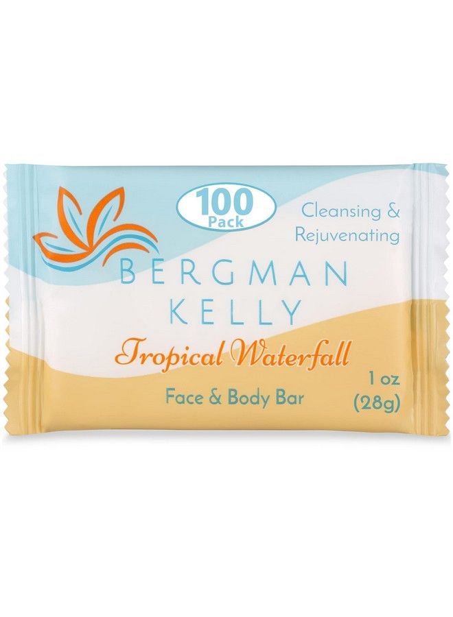 BERGMAN KELLY Hotel Soap Bars (Tropical Waterfall 1 Oz 100 Pk) Travel Size Luxury Bulk Amenities Bar Soap Mini Individually Wrapped Rectangular Soap Small Toiletries For Airbnb Motel Guest Bath