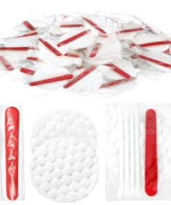 Tondiamo 100 Pieces Hotel Vanity Kit Individually Wrapped Hotel Amenities Disposable Travel Size Hospitality Supplies Each Includes 2 Cotton Pads 4 travel qtips Nail File for Motels Makeup Toiletry