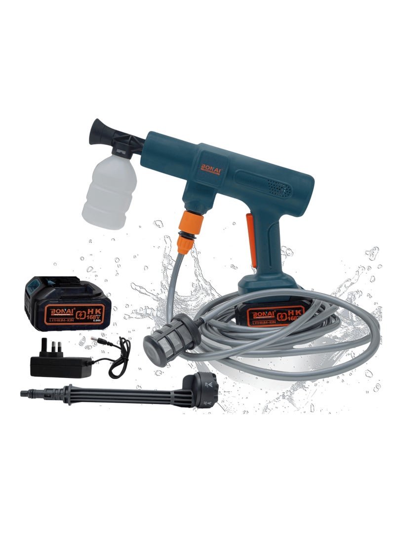 BONAI 168VF Cordless Portable Pressure Washer, High Efficiency Motor, Self-Priming Dual-Use, Overheat Protection, Auto Shut-Off, Increase Pump Head for Car, Garden & Outdoor Cleaning – BN-HK99