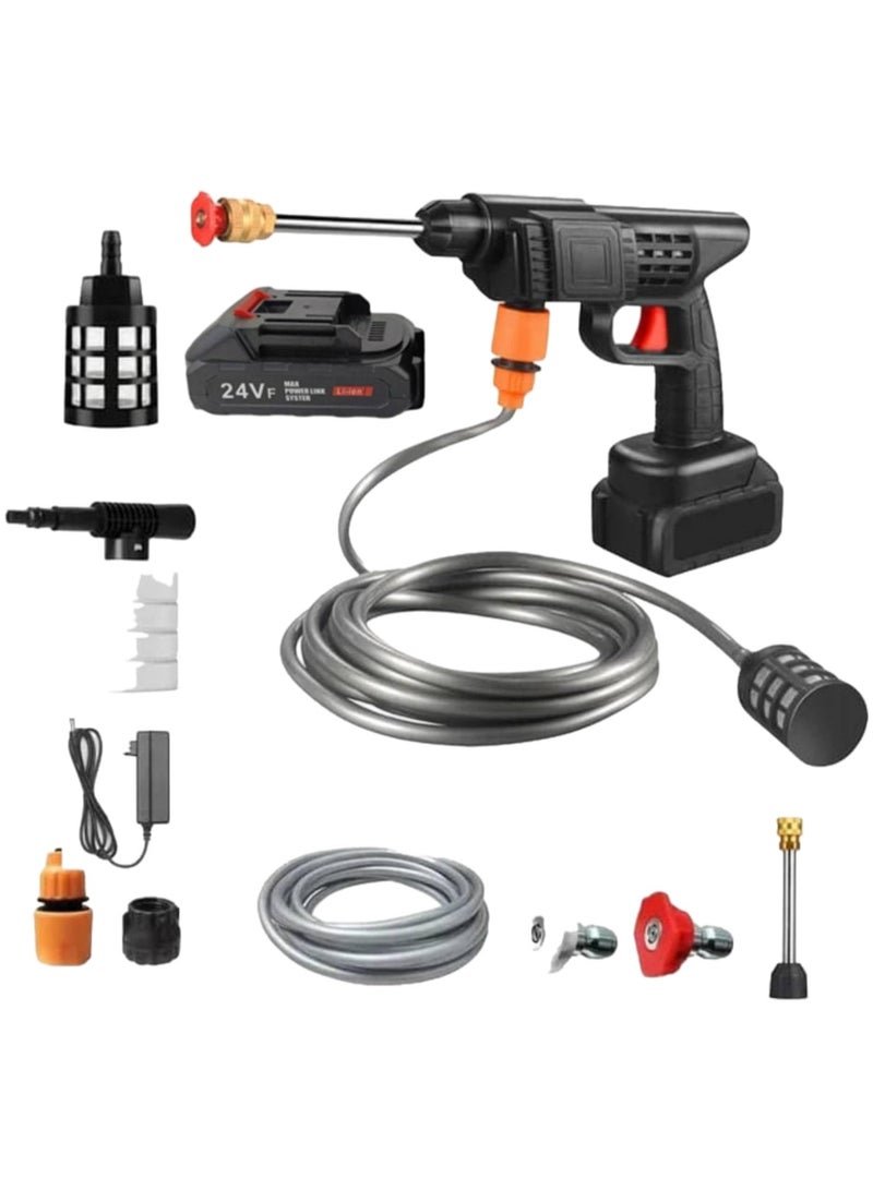 Scrolls 48V Portable Battery, High Preesure Car Wash, Cordless Gun for Home Use for Effective Cleaning of Bikes, Motorcycles, Cars, Floors, Driveways, Gardens With Battery, Black