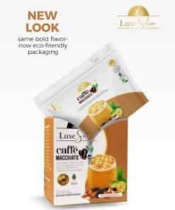 Luxe Slim Caffe Macchiato Coffee 8 Sachets | Low-Calorie Slimming Coffee with Collagen & Glutathione | Appetite Suppressant & Antioxidant | 21g per Sachet