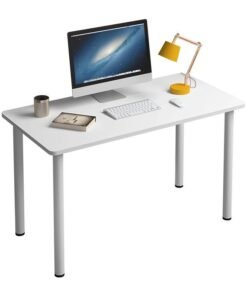 GGEROU Computer Table,Study Table 120x58x75cm,Computer Desks Office Desk,Desktop,Simple Home Office Desk,Student's Study Desk White