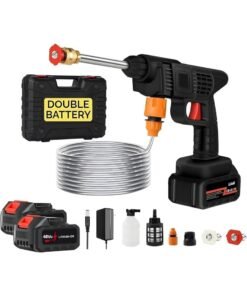 DubaiGallery 48V Lithium High-Pressure Cordless Washer with 2 Batteries, Foam Cannon, Long Hose, Multi-Nozzle Cleaning for Car, Driveway, Fence & Outdoor Use