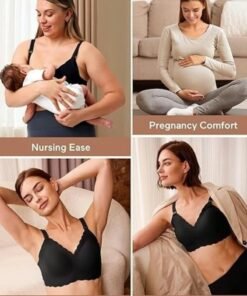 Lupantte Nursing Bras for Breastfeeding Comfort Maternity Bras for Pregnancy Seamless Bralettes with Extra Extender - Image 4
