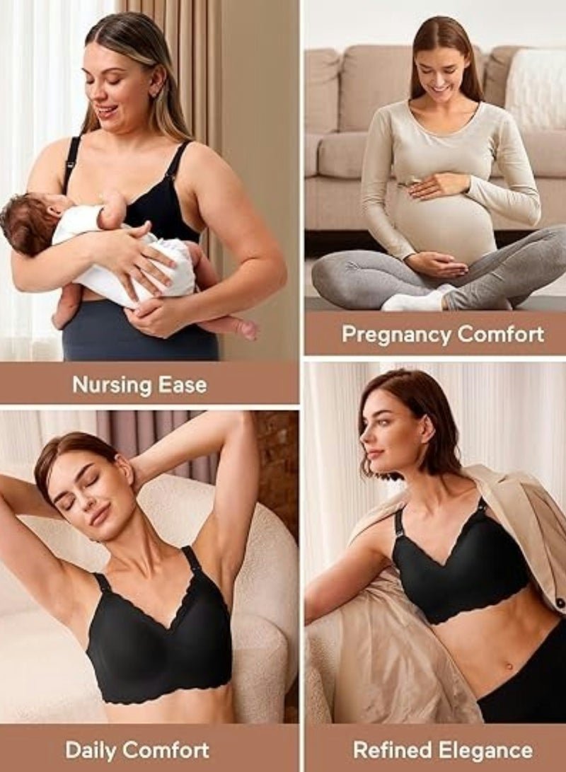 Lupantte Nursing Bras for Breastfeeding Comfort Maternity Bras for Pregnancy Seamless Bralettes with Extra Extender - Image 4