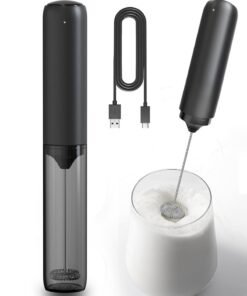Kidoh Rechargeable Milk Frother Handheld with Cover, Portable Electric Foam Maker Wand, Detachable Stainless Steel Drink Mixer & Coffee Mixer, Multi-Use Foamer for Coffee, Lattes, Cappuccino, Matcha, Hot Chocolate, Compatible with Coffee Grinder & Coffee Maker