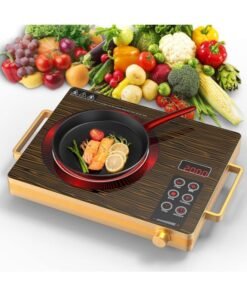 GRR Digital Infrared Cooker- Single Cooking Hob, 3500-Watt Burner with Adjustable Temperature,  Energy Saving/ Touch and Sensor Touchpad Control, Timer, Multi Functions Include Fried, BBQ, Soup (Sunglow)