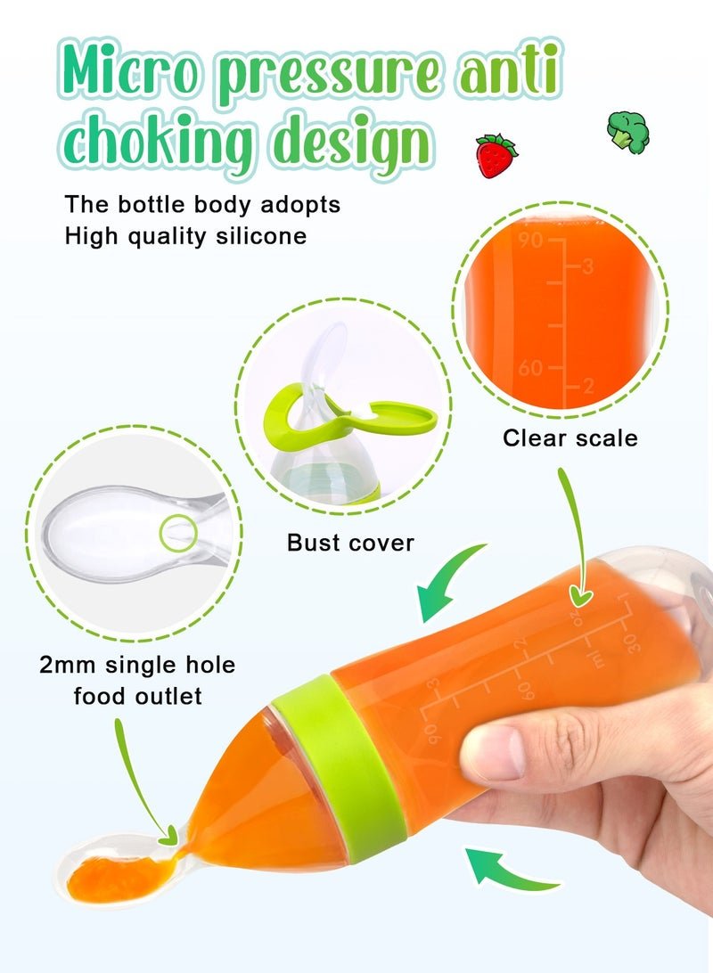 URbazaar 2 Pack Baby Fruit Feeder with 3 Sizes BPA-Free Silicone Pouches | Travel-Friendly Food Dispenser | Includes 2 Toothbrushes + 1 Spoon for Toddlers & Infants - Image 3