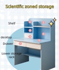 Alternative view of Computer Desk with Shelves, Gaming Desk with Hutch and Bookshelf,Study Table for Bedroom Space Saving with Storage Shelf, Home Office Desk for Writing Work, Easy Assemble(80*55*113cm)